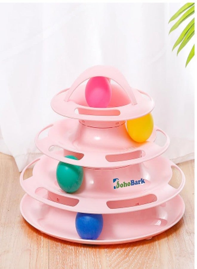 BohoBark Pet Interactive Fun 4 Layers Cat Toy for Cats- Detachable Sturdy Random Colour 1 Pcs - Image 1